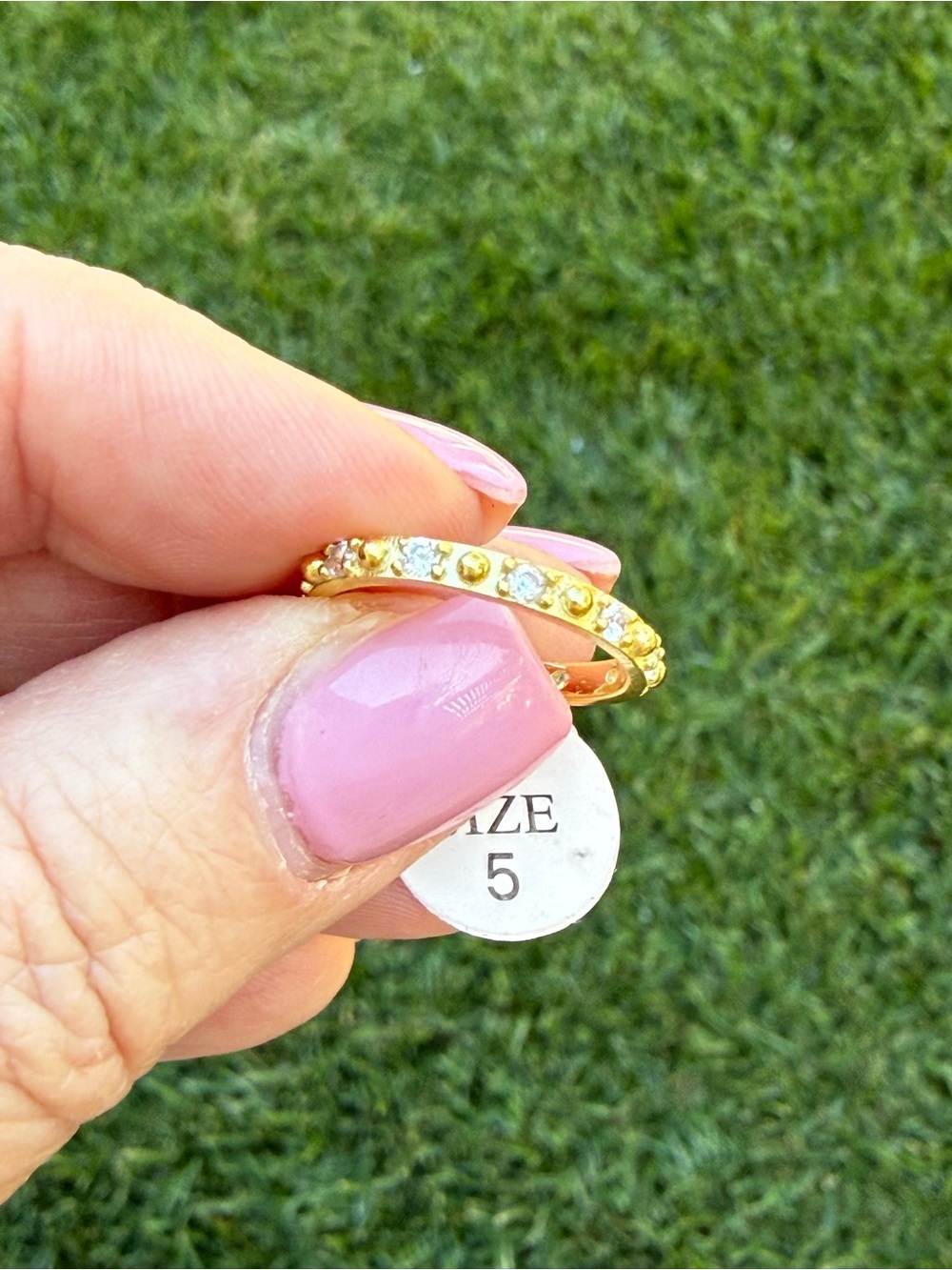 Freida Rothman Gold Beaded Pavé Stack Ring - Picture 7 of 7